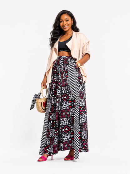 African Print Multi-Pattern Palazzo Pants