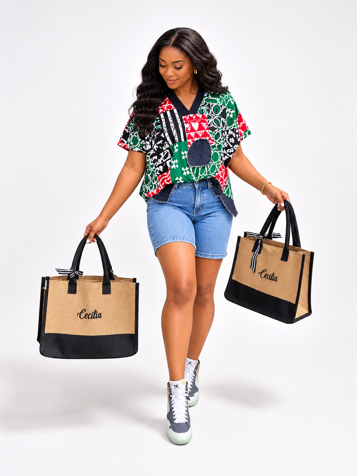 African Print Patchwork Top